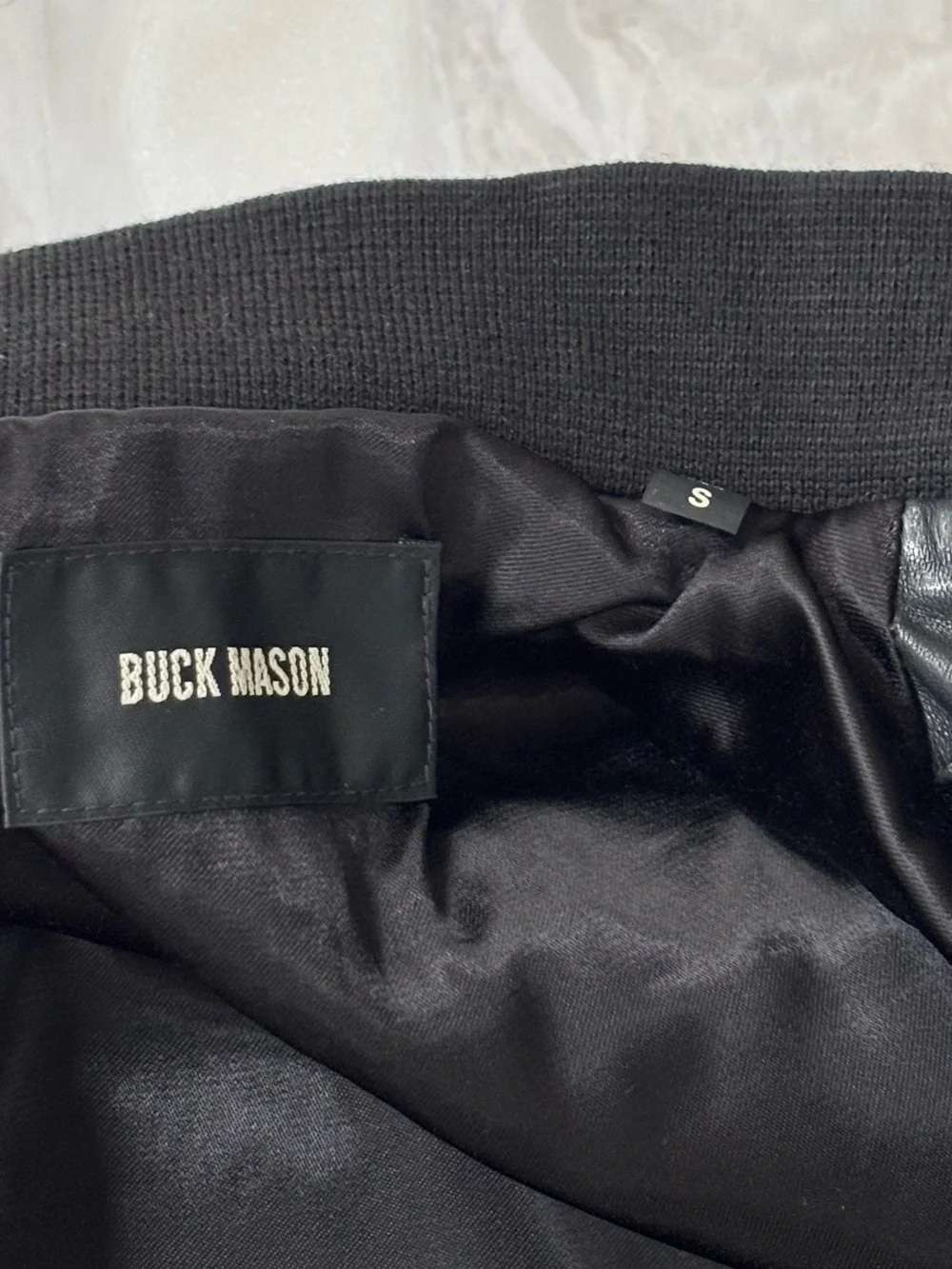 Buck Mason Men’s Bruiser Leather Bomber Jacket Size Small Black New